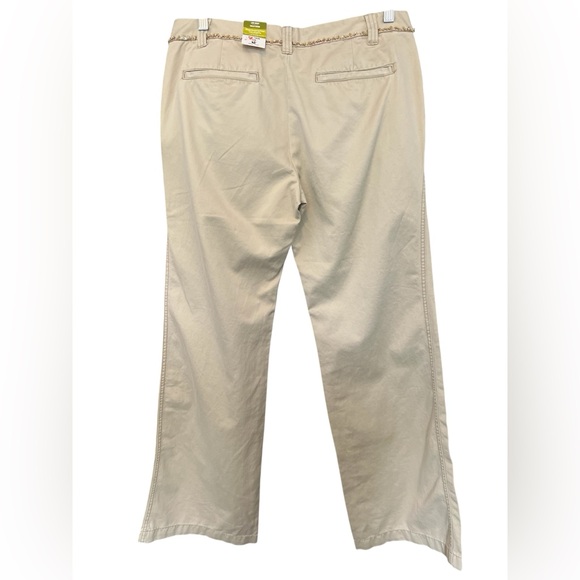 π π€ NWOT OLD NAVY Tan Beaded Sequin Waist Chino Pants | Womenβs Sz 6 - Picture 2 of 9